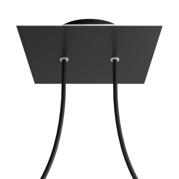 Creative Cables - Rose-One Rosace de plafond carrée pour 2 points lumineux - 20 x 20 x 3,5 cm - noir