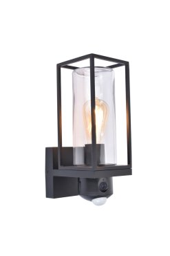 Lutec Flair - Applique d'extérieur avec détecteur de mouvement et caméra - 12 x 17,2 x 32,6 cm - IP44 - noir