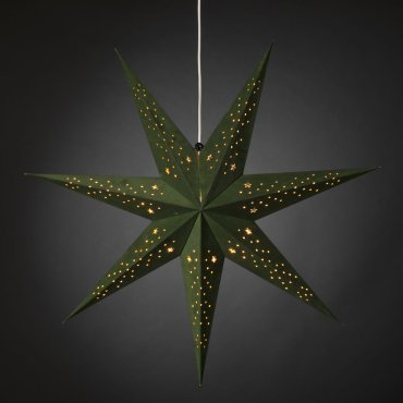 MODÈLE D’EXPOSITION - Konstsmide Lumières de Noël - papier 7 étoiles - 78 x 19 x 78 cm - vert
