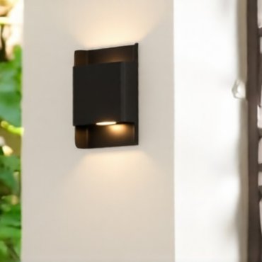Nova Luce Polly - applique murale extérieure - 13 x 18 x 5,5 cm - 10W LED inclus - IP54 - noir sablé