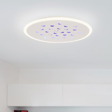 Nova Luce Astro - plafonnier avec télécommande - Ø 60,3 x 5 cm - 40W dimmable LED inclus - blanc sablé