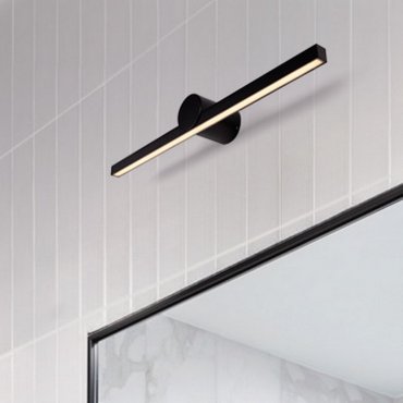 Nova Luce Breggo - applique murale - 61 x 7,5 x 10 cm - 12W LED inclus - IP54 - noir sablé