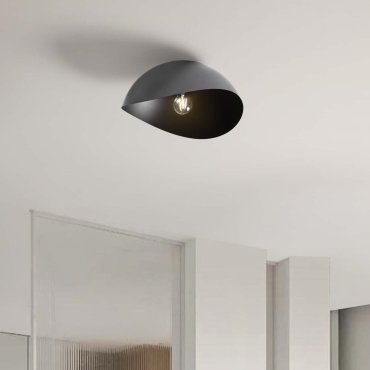 Nova Luce Opsi - plafonnier - Ø 40 x 20 cm - noir sablé