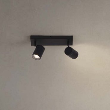 Nova Luce Alma - spot en saillie 2L - 37 x 13 x 12 cm - IP44 - noir sablé