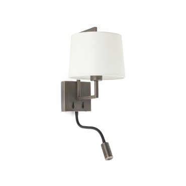 Faro Frame - applique murale avec interrupteur - 21,5 x 28 x 17,6 cm - 3W LED inclus - blanc et vieil or