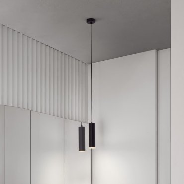 Nova Luce Mao - lampe suspendue - Ø 5,5 x 200 cm - IP44 - noir sablé