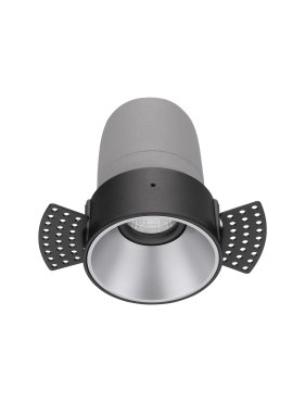 Nova Luce Homer - spot à encastrer - Ø 74 mm - taille d'encastrement 75 mm - 10W LED inclus - 24° faisceau - noir avec aluminium