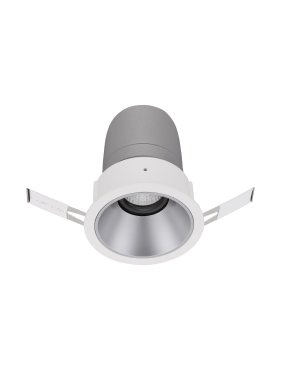 Nova Luce Homer - spot à encastrer - Ø 85 mm - taille d'encastrement 75 mm - 15W LED inclus - 24° faisceau - blanc avec aluminium