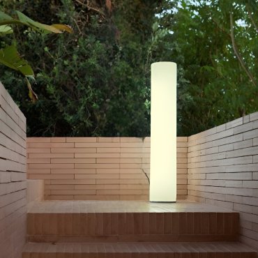 New Garden Fity 100 Battery - lampadaire d'extérieur rechargeable par panneau solaire et avec télécommande - Ø 19 x 100 cm - 10W RGB LED inclus - IP65 - blanc