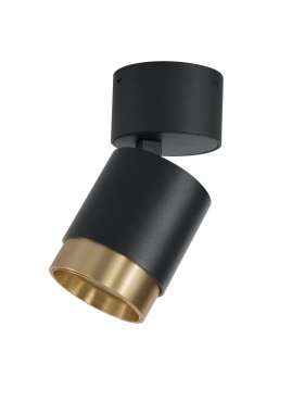 Nova Luce Spectre - spot en saillie - Ø 6,5 x 12 cm - 10W LED inclus - faisceau réglable - noir/doré