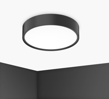 Century Italia Blanca Luxe - plafonnier - Ø 40 x 7 cm - 24W LED inclus - noir