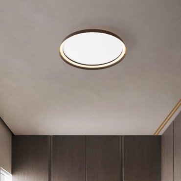 Nova Luce Ormi - plafonnier - Ø 60 x 7 cm - 48W dimmable LED inclus - brun café brossé