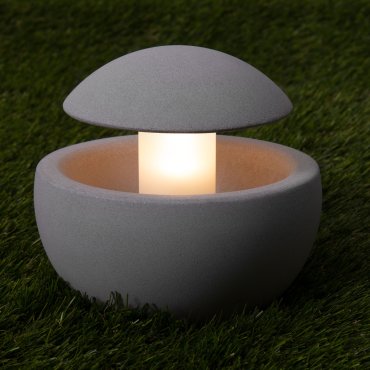 Nova Luce Minor - lampe de jardin sur piquet - Ø 15 x 13,5 cm - IP65 - gris