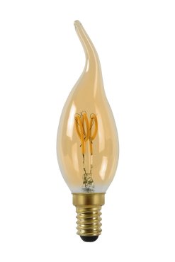 Lampe bougie à filament LED - Ø 3,5 x 11,5 cm - E14 - 3W dimmable - 2200K - ambre