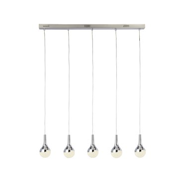 Searchlight Wave Teardrop - lampe suspendue - 98 x 10 x 120 cm - 28W LED dimmable inclus - chrome