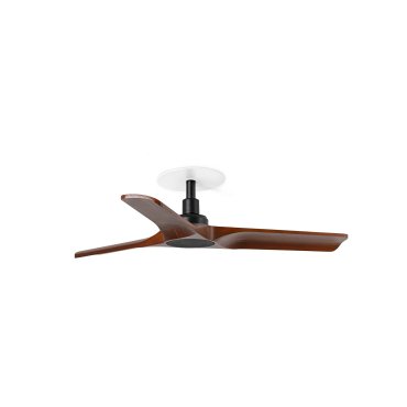 Faro Heywood S - ventilateur de plafond avec rosace encastrée - Ø 90 cm - noir mat et noyer foncé