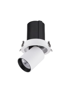 Nova Luce Naruto - spot à encastrer - Ø 95 mm à encastrer - 15W LED inclus - blanc avec noir - couleur de lumière blanc chaud