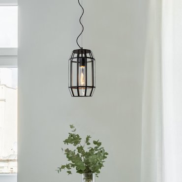 Lucide Fern - lampe suspendue - Ø 20 x 160 cm - noir