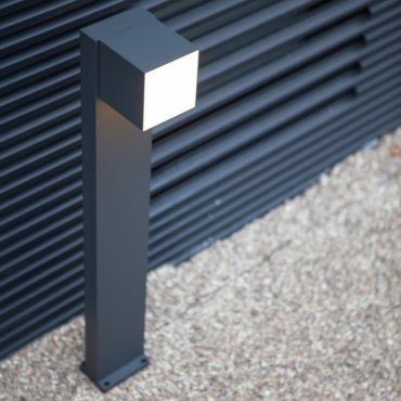 Lutec Cuba - lampe de jardin - 23,7 x 11 x 75 cm - 12,2W LED inclus - IP54 - gris foncé