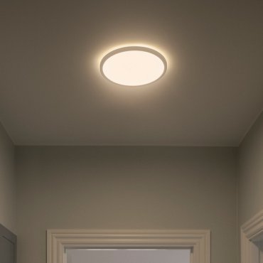 Nordlux Oja - plafonnier - Ø 29,4 x 2,3 cm - 15W LED inclus (3000K/4000K) - IP54 - blanc