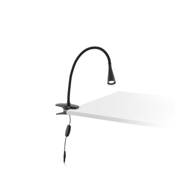 Faro Lena - lampe à pince - 6 x 38 x 37 cm - 3W LED inclus - noir mat
