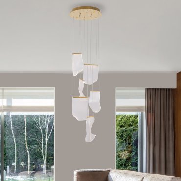 Nova Luce Siderno - lampe suspendue - Ø 48 x 150 cm - 39W LED inclus - or