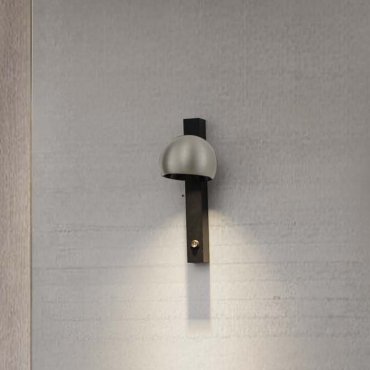 Nova Luce Lusa - applique murale - Ø 10 x 26 x 13 cm - 10W LED inclus - nickel brumeux et noir