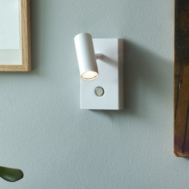 Nordlux Omari - applique murale en saillie avec interrupteur - 7 x 12 x 12 cm - 3 niveaux de gradation - 3,2W LED inclus - blanc