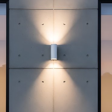 VK Lighting Dust - applique murale - 7,1 x 17,1 x 9,6 cm - 2 x 6W LED inclus - IP65 - blanc sablé