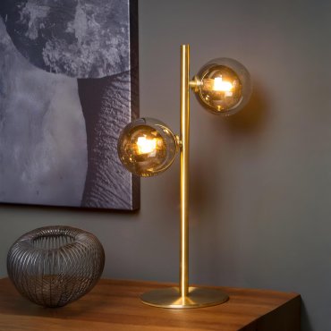 Lucide Tycho - lampe à poser - 15 x 22 x 43 cm - or mat