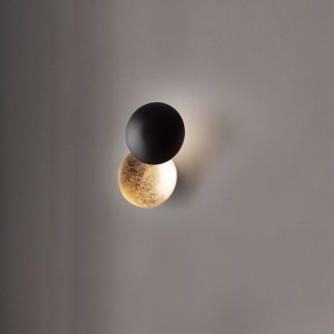 Nova Luce Soleil - applique murale - Ø 20 x 20 cm - 6W LED inclus - noir sablé et or