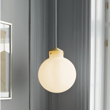 Design for the People Raito 30 - lampe suspendue - Ø 30 x 44,4 cm - blanc et laiton