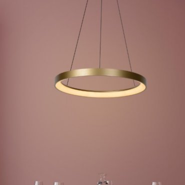 Lucide Vidal - lampe suspendue - Ø 58 x 70 cm - 50W LED inclus - or mat/laiton.
