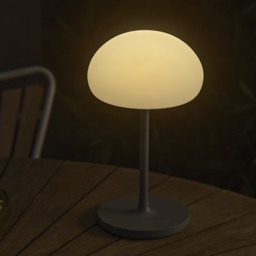 Nordlux Sponge On A Stick - lampe de table d'extérieur à piles - Ø 20 x 35 cm - IP44 - gris