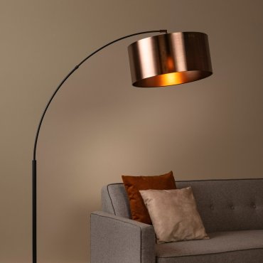 Lucide Rankos - lampe à arc - 185 cm - noir et brun rouille