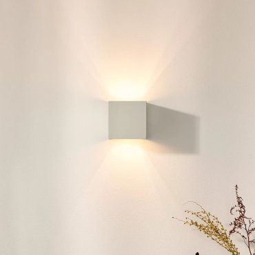 Lucide Xio Cube - applique murale avec 2 faisceaux réglables - 9,7 x 9,7 x 9,7 cm - 4W dimmable LED inclus - blanc
