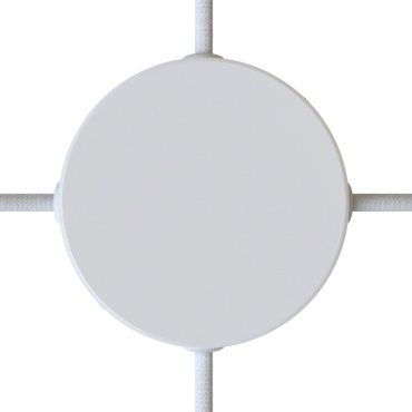 Creative Cables - rosace cylindrique en métal avec 4 trous latéraux - Ø 12 cm - blanc