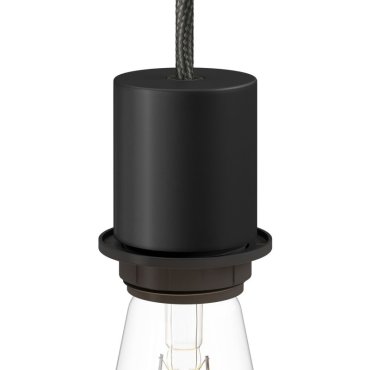 Creative Cables - Raccord E27 avec serre-câble - Ø 4,5 x 5,1 cm - noir