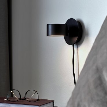 Nordlux Clyde - applique murale avec interrupteur - 10 x 10 cm - 3 niveaux de gradation - 5,5W LED inclus - noir