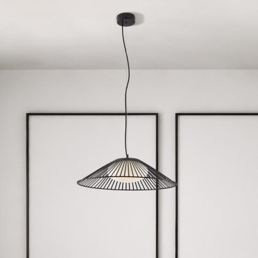 Nova Luce Brume - lampe suspendue - Ø 60 x 148 cm - 21W LED inclus - noir mat