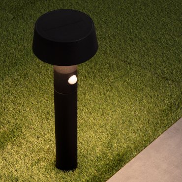 Nova Luce Chiaro - lampe de jardin - Ø 17 x 50 cm - 1W LED inclus - IP54 - noir sablé