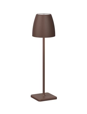 Nova Luce Colt - lampe de table rechargeable - Ø 11 x 38 cm - 2W dimmable LED inclus - IP54 - corten