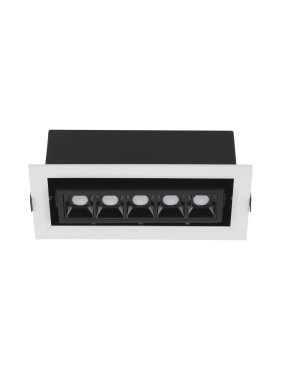 Nova Luce Cantia - spot à encastrer - 19 x 8,2 cm - 178 x 72 mm taille d'encastrement - 8W LED inclus - noir - blanc chaud
