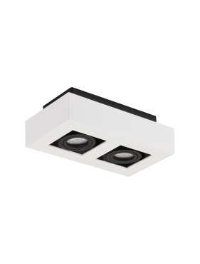 Nova Luce Robin - spot en saillie - 25 x 14,5 x 8,6 cm - blanc et noir