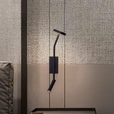 Nova Luce Logos - applique murale - 10 x 46 x 12,5 cm - 9W LED inclus - noir sablé