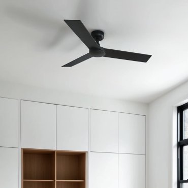 Faro Rudder S - ventilateur de plafond - Ø 106 cm - noir mat et noyer