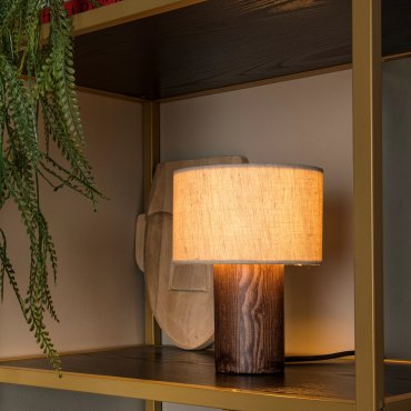 Lucide Tachina - lampe à poser - Ø 15 x 20,5 cm - bois