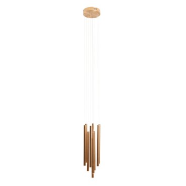 Maxlight Organic - lampe suspendue - Ø 20 x 183 cm - 10 x 1W LED dimmable inclus - or brossé