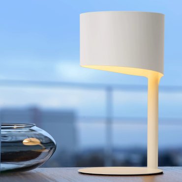 Lucide Knulle - lampe à poser - Ø 15 x 28,5 cm - blanc