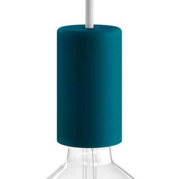 Creative Cables Eiva Elegant - Raccord E27 avec support de câble en silicone - Ø 6 x 10,5 cm - IP65 - pétrole